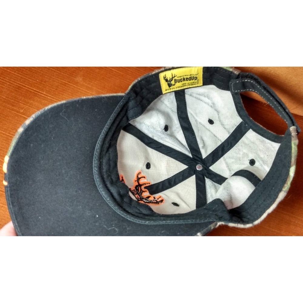 Bucked Up‎ Two-Toned Camo Hybrid Trucker 3D Puff Embroidery Antler Flame Dad Hat - Picture 5 of 5